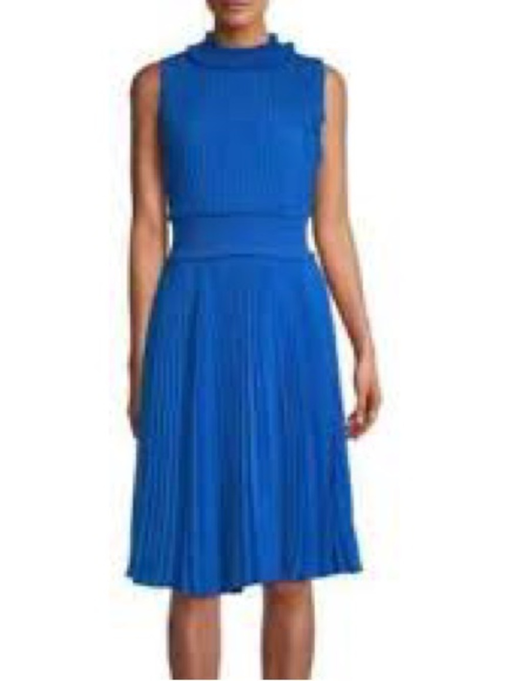 Nanette Lepore Sleeveless Royal Blue Pleated Midi Dress size 8